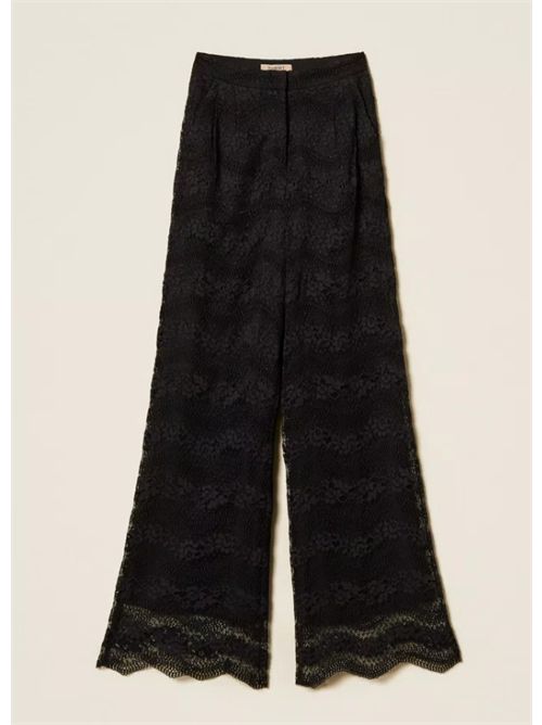 MACRAME' LACE PANTS TWIN SET | 261TP290100006 NERO